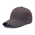 Cappellino da baseball classico in cotone marrone scuro con corona a sei pannelli e visiera - Marrone
