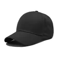 Cappellino da baseball classico nero a sei pannelli in twill di cotone con visiera curva - Nero