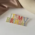 Colorful rhinestone IT'S MY BIRTHDAY brooch in gold-tone alloy with vibrant sparkling crystals - It's My Birthday Brooch - Multicolor (XZ1500)