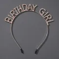 Roségoldenes Birthday Girl Stirnband aus Metall mit Strasssteinen für Partys - Luxus-stirnband Mit Strassbuchstaben In Roségold Ts-j3029rg