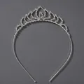 Elegant silver tiara with crystal heart pattern for bridal hair styling - Birthday Party Versatile Headband (TS-J3048S)