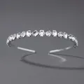Serre-tête de mariée argenté avec strass rectangulaires et finition polie chic - Petit serre-tête en strass (TS-J2773S)