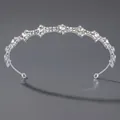 Élégante couronne de mariée argentée sertie de strass brillants et de cristaux fins - Serre-tête en Strass Minimaliste (TS-J3381S)