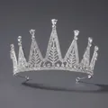 Couronne élégante argentée avec strass et cristaux pour mariée et princesse - Couronne Spéciale en Strass (TS-J2794)