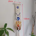 Appeso a parete boho in macramè con perline occhio di Allah e porta candela ambra - Stile Decorazione da Parete (Modello B)