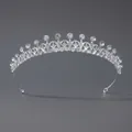 Diadème de mariée argenté avec strass brillants et base en alliage élégante - Serre-tête d'anniversaire niche (TS-J3092S)
