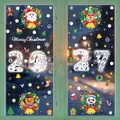 Detail of Christmas window decals featuring Santa, reindeer, and Merry Christmas text - [Set of 5] BQ142+(369-372)