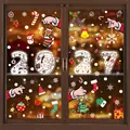 Adesivi natalizi per finestre con Babbo Natale e alce nei numeri dell'anno 2027 - [Set da 5] BQ142+(382-385) / 8 Fogli/Set