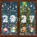 Adesivi natalizi 2027 per finestre con Babbo Natale, alce e fiocchi di neve bianchi - [Set da 6] BQ142+(288-291)+309 / 12 Fogli/Set
