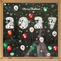 Christmas 2027 static window clings with Santa, snowman and colorful balloons - [Set of 3] BQ142+176+177