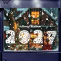 White 2027 Christmas static window decals featuring Santa Claus and reindeer design - [Set of 2] BQ142+309