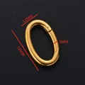 Cierre de resorte ovalado de acero inoxidable dorado pulido 18x12x3mm para joyería DIY - Elipse / Pequeño / Dorado