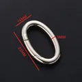 Chiusura ad anello a molla ovale in acciaio inossidabile lucido 23mm x 14mm - Ellisse / Grande / Color Acciaio