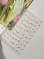 Autocollants ongles fleurs rose et jaune YT8358 pour manucure printanière - Floral 3D Dégradé Rose et Violet (YT8358)