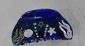 Sparkling navy blue sea star hair claw clip with star and shell shell accents - 8.5cm / Purple