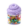 Purple butter slime in a transparent jar with colorful fruit labels for DIY play - Flower / Light Purple