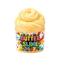 Pale yellow butter slime in a transparent jar with smooth and creamy spiral texture - Bright Yellow
