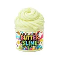 Light yellow fluffy butter slime by nororo in a transparent jar for kids DIY fun - Lemon Yellow