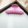 Glossy bright pink semicircular hair claw clip for elegant women hair styling - Pink