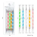 5-piece double-ended acrylic nail dotting tool set with colorful spiral handle - 5Pcs Spiral Rod Dotting Tools