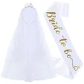 Set fascia Bride to be e velo in tulle multistrato per addio al nubilato bianco - Fascia Argento E Fascia Bianca E Oro