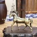 Detailed view of brass horse figurine on wood base with 5.5cm height measurements - Thousand-Mile Horse (Large)