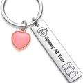 Ghost and pumpkin stainless steel keychain with pink heart charm, Spooky All Year style - Spooky All Year (1.2x5cm)