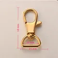Mosquetón giratorio de oro pulido acero 316 con anillo en D de 20mm para bolsos - 50x25x20 / Dorado