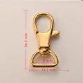 Golden 316 stainless steel swivel lobster clasp with 36.5mm height for DIY bags - 36.5x16.2x11.9 / Gold