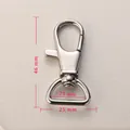 Polished silver stainless steel swivel lobster clasp measuring 46mm for bags and keys - 46x25x20 / Steel