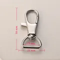 Polished silver swivel lobster clasp with 20mm triangular D-ring for bags - 50x25x20 / Steel