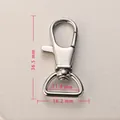 Silver 316 stainless steel lobster clasp with rotating D-ring swivel base 36.5mm - 36.5x16.2x11.9 / Steel