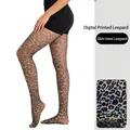 Collants léopard grande taille avec imprimé numérique couleur peau et haute élasticité - Grande Taille (40-150kg) / Léopard Coloré Sur Nude