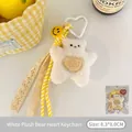 Llavero de osito de peluche blanco con corazón amarillo, 8,3x8cm con bolsa de regalo - 1# Gancho de Corazón de Oso de Peluche Blanco