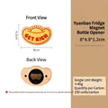 Yuanbao shaped wooden magnetic bottle opener fridge magnet with GET RICH print - Ingot Magnet Opener (Get Rich)