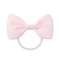 Light pink grosgrain ribbon bow hair tie for girls with elastic band on white background - Baby Pink (115)