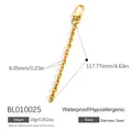 18K gold plated stainless steel pearl bag chain with lobster clasp for DIY accessories - Gold Thin Metal Chain Charm (BL010025)