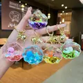 Lot de 5 porte-clés coquillages colorés avec paillettes et animaux marins mignons - Style Fermoir Mousqueton / Style Coquillage Série Océan Métal Doré