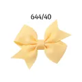 Solid light yellow bow hair clip with swallowtail ribbon design for girls - Light Yellow (40)