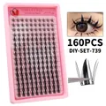 DIY-SET-739 CMAYOME 160pcs manga style individual lash clusters in pink tray - Cluster DIY Style (DIY-SET-739)