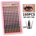 DIY 160 clusters natural individual eyelashes kit with mixed lengths 10-16mm - Natural Dense Style (DIY-SET-740)