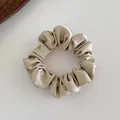 Solid champagne satin scrunchie with soft silk texture and high elasticity - Scrunchie / Satin Champagne