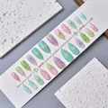 3D seashell and floral gradient press-on nails in mint green and pastel purple WY-142 - WY-142 / 10 Pieces In Xs Size