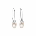 Orecchini classici in argento con eleganti perle a forma di goccia d'acqua bianche - Orecchini a Goccia d'Argento (E5515-1)