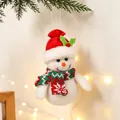 Adorabile pupazzo di neve lavorato a maglia per albero con cappello rosso e sciarpa - Pupazzo di Neve