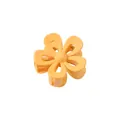 Matte yellow flower hair claw clip with sturdy metal spring for girls and women - Yellow Hollow