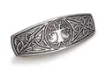 Vintage silver alloy hair clip featuring Tree of Life and Celtic knot motifs - Antique Silver 1