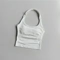 Reggiseno sportivo bianco senza cuciture con texture a coste per yoga e fitness - Bianco