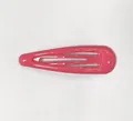 Classic drop-shaped metal hair clip in vibrant bright pink lacquer finish - Pink(38)