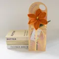 Handmade crochet orange lily bouquet with Mother's Day gift tag and elegant packaging - Lily - Orange